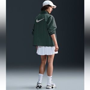 Nike Dark Green Windbreaker Jacket with White Swoosh